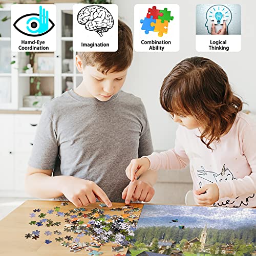 UBeesize Jigsaw Puzzles for Adults 1000 Piece- Sunset Farm Interactive Jigsaw Puzzle Game for Family Parent-Child Friend Kids Puzzle Toy Birthday Gift Home Decor by UBeesize