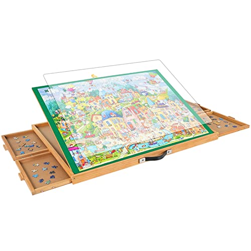 ALL4JIG Adjustable Jigsaw Puzzle Board with 4 Drawers & Cover - 3-Tilting-Angle Jigsaw Puzzle Table for Adults Jigsaw Portable Puzzle Table Top Easel (MEDIUM-1500) by ALL4JIG