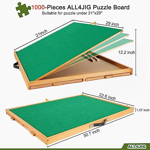 ALL4JIG Adjustable Jigsaw Puzzle Board with 4 Drawers & Cover - 3-Tilting-Angle Jigsaw Puzzle Table for Adults Jigsaw Portable Puzzle Table Top Easel (MEDIUM-1500) by ALL4JIG