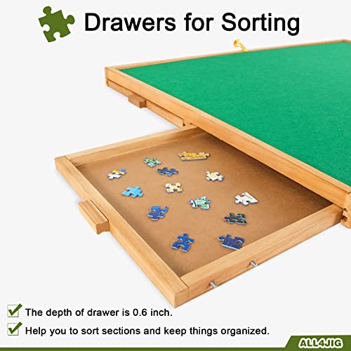 ALL4JIG Adjustable Jigsaw Puzzle Board with 4 Drawers & Cover - 3-Tilting-Angle Jigsaw Puzzle Table for Adults Jigsaw Portable Puzzle Table Top Easel (MEDIUM-1500) by ALL4JIG
