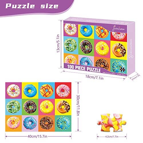 fishwisdom 100 Piece Donuts Jigsaw Puzzle for Kids Teens Age 4-8 Gift Family Time (Donuts) by fishwisdom