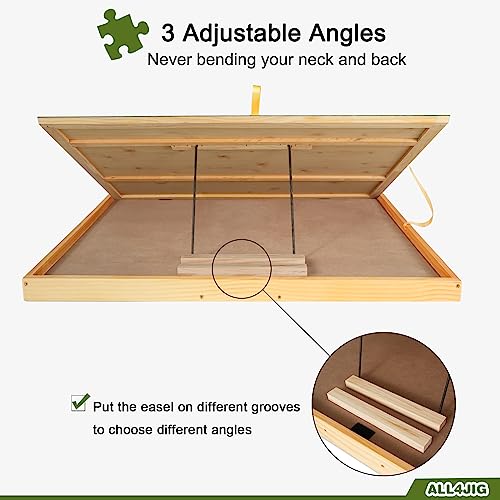 ALL4JIG Adjustable Jigsaw Puzzle Board with 4 Drawers & Cover - 3-Tilting-Angle Jigsaw Puzzle Table for Adults Jigsaw Portable Puzzle Table Top Easel (MEDIUM-1500) by ALL4JIG