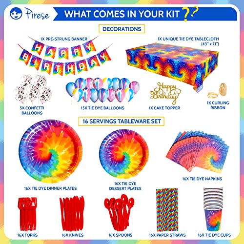 Pirese Tie Dye Birthday Party Supplies, Tie Dye Party Supplies, Tie Dye Party Decorations | Tie Dye Birthday Decorations | Tie Dye Decorations For Party | Tie Dye Plates | Tie Dye Cup | Tie Dye Paper from Pirese