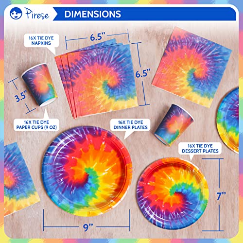 Pirese Tie Dye Birthday Party Supplies, Tie Dye Party Supplies, Tie Dye Party Decorations | Tie Dye Birthday Decorations | Tie Dye Decorations For Party | Tie Dye Plates | Tie Dye Cup | Tie Dye Paper from Pirese