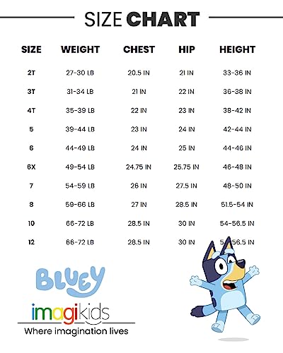 Bluey Toddler Girls Mesh Cosplay Short Sleeve Dress 4T Blue from Bentex Group, Inc.