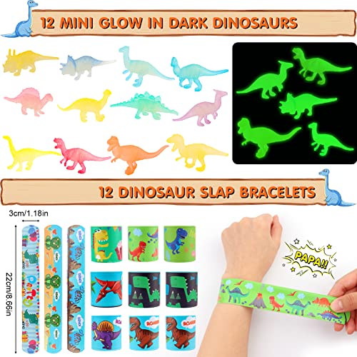 Dinosaur Party Favors, 134Pcs Dinosaur Birthday Party Supplies - Dino Gift Bags, Dinosaur Eggs, Glow In Dark Dinosaur Figures for Dinosaur Birthday Party, Prizes Pinata Fillers Goodie Bag Stuffers by Thesixowls