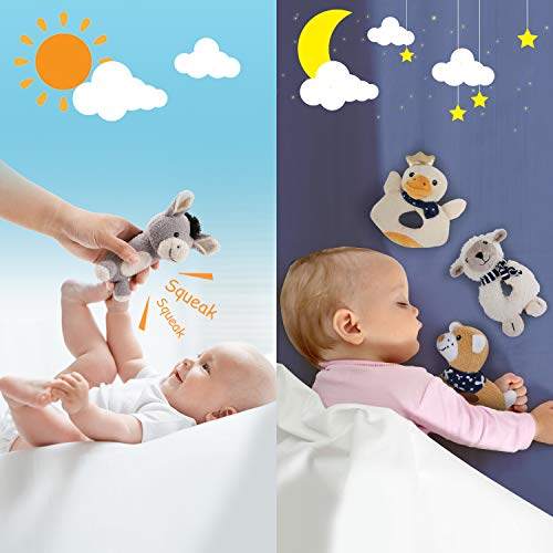 iPlay, iLearn Plush Baby Rattle Toys, Newborn Soft Farm Stuffed Animal Rattles Set, Infant Hand Grip Shaker Sensory Development Soother, Birthday Shower Gift for 3 6 9 12 Month, 1 Year Old Girls, Boys from iPlay, iLearn