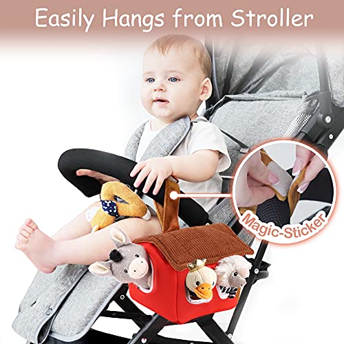 iPlay, iLearn Plush Baby Rattle Toys, Newborn Soft Farm Stuffed Animal Rattles Set, Infant Hand Grip Shaker Sensory Development Soother, Birthday Shower Gift for 3 6 9 12 Month, 1 Year Old Girls, Boys from iPlay, iLearn