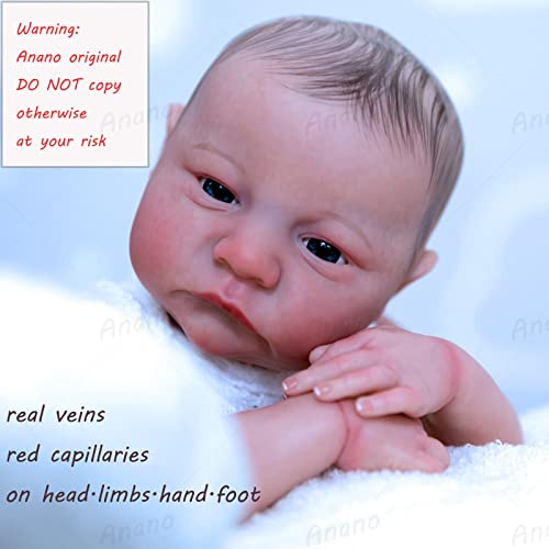 Anano Reborn Baby Levi Realistic Newborn Baby 19 inch 48cm Life Size Silicone Doll (Brown) from NANJING KERUITA INTERNET TECH CO.,LTD