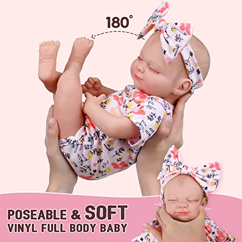 BABESIDE Lifelike Reborn Baby Dolls - 17-Inch Real Baby Feeling Realistic-Newborn Baby Dolls Sweet Smile Sleeping Dolls Girl Handmade Real Life Baby Dolls with Accessories Gift Set for Kids Age 3 + by BABESIDE