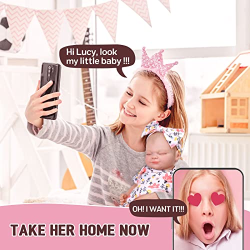 BABESIDE Lifelike Reborn Baby Dolls - 17-Inch Real Baby Feeling Realistic-Newborn Baby Dolls Sweet Smile Sleeping Dolls Girl Handmade Real Life Baby Dolls with Accessories Gift Set for Kids Age 3 + by BABESIDE
