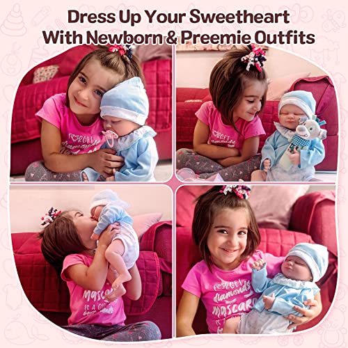 BABESIDE Lifelike Reborn Baby Dolls - 17-Inch Real Baby Feeling Realistic-Newborn Baby Dolls Sweet Smile Sleeping Dolls Girl Handmade Real Life Baby Dolls with Accessories Gift Set for Kids Age 3 + by BABESIDE