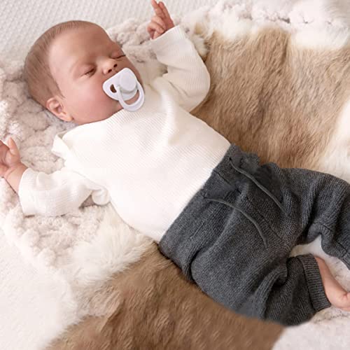 KSBD Reborn Baby Dolls Remi, 18 inch Realistic Newborn Baby Boy Doll, Lifelike Vinyl Reborn Doll with Weighted Cloth Body, Handmade Advanced Painted Gift Set for Kids Age 3+ from KSBD