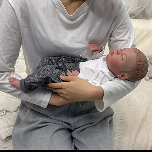 KSBD Reborn Baby Dolls Remi, 18 inch Realistic Newborn Baby Boy Doll, Lifelike Vinyl Reborn Doll with Weighted Cloth Body, Handmade Advanced Painted Gift Set for Kids Age 3+ from KSBD