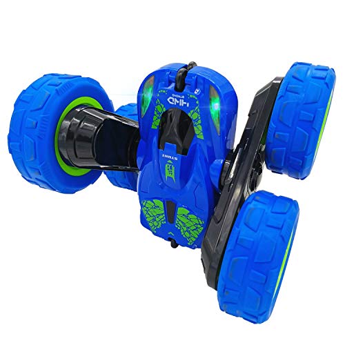 Threeking RC Cars Stunt car Remote Control Car Double Sided 360Â° Flips Rotating 4WD Indoor Outdoor car Toy Present Gift for Boys/Girls Ages 6+ by HUANG BO TOYS FACTORY