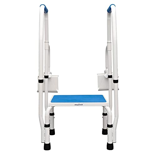 Step2tub Shower Step Stool for Seniors - Features Adjustable Height, Slip Resistant Step Stool with Handle for Elderly Entering & Exiting Bathtub - Extra Safe, Nonslip, Step Helps You Walk in Tub by Baiera Wellness Products, Inc