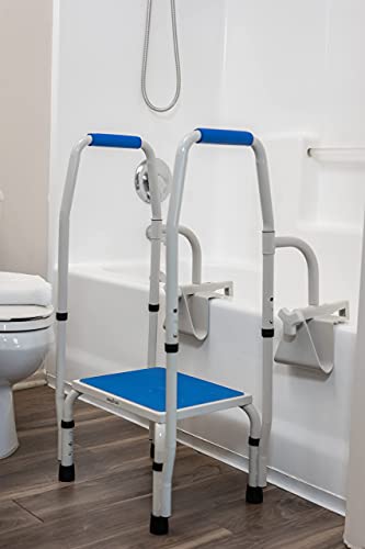 Step2tub Shower Step Stool for Seniors - Features Adjustable Height, Slip Resistant Step Stool with Handle for Elderly Entering & Exiting Bathtub - Extra Safe, Nonslip, Step Helps You Walk in Tub by Baiera Wellness Products, Inc