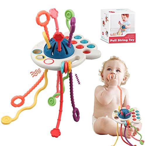 Baby Montessori Sensory Toys - Toddler Learning Activities Travel Pull String Toys - Fine Motor Skills Teething Toys - Gifts for 6 9 12 18 Month Age 1 2 3 One Two Year Old Boys Girls Infant Toys by haifengxianziyouguangzhubaoshoushiyouxiangongsi