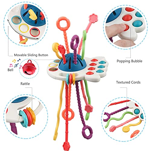 Baby Montessori Sensory Toys - Toddler Learning Activities Travel Pull String Toys - Fine Motor Skills Teething Toys - Gifts for 6 9 12 18 Month Age 1 2 3 One Two Year Old Boys Girls Infant Toys by haifengxianziyouguangzhubaoshoushiyouxiangongsi