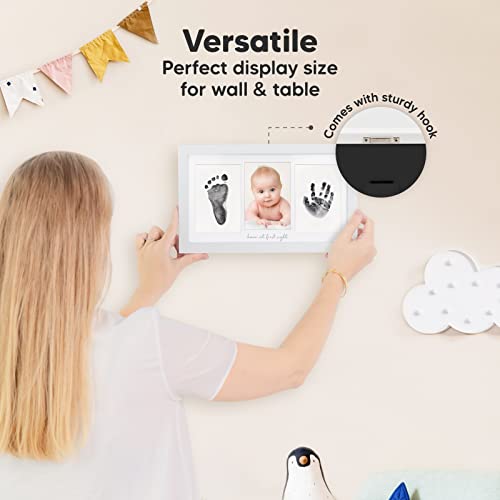 Inkless Baby Hand And Footprint Kit Frame â Personalized Baby Picture Frame for Newborn - Mess Free Baby Frame - Baby Keepsake - Baby Footprint Kit Handprint Kit - Baby Shower Gifts (Alpine White) from KeaBabies