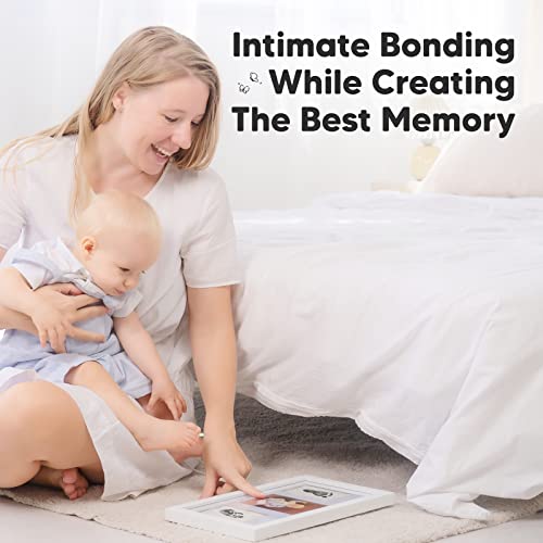 Inkless Baby Hand And Footprint Kit Frame â Personalized Baby Picture Frame for Newborn - Mess Free Baby Frame - Baby Keepsake - Baby Footprint Kit Handprint Kit - Baby Shower Gifts (Alpine White) from KeaBabies