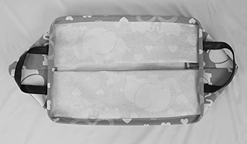 DUYIY Rectangle Canvas Storage Basket with Handle Large Organizer Bins for Dirty Laundry Hamper Baby Toys Nursery Kids Clothes Gift Basket (REC-Love Elephant) from DUYIY