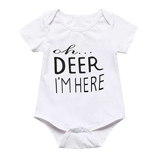 bakjuno Baby Boy Deer Outfit Mommy's New Man Clothes Daddy's Hunting Buddy Pant Set(0-3 Months, White03) by 