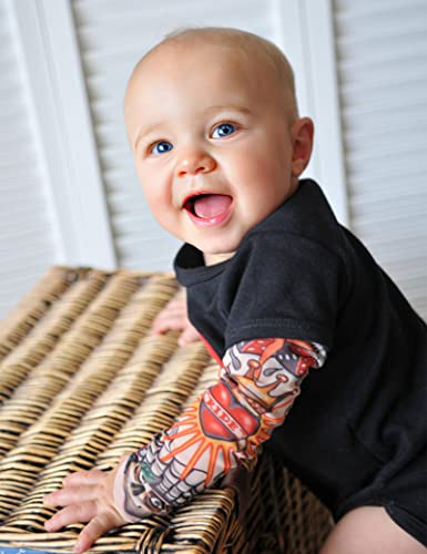Baby Boy Clothes Fake Tattoo Sleeve Onesie Romper Rockabilly Bodysuits Clothes 0-3 Months by 