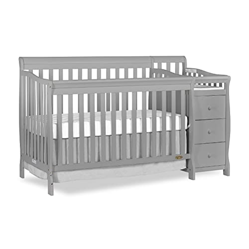 Dream On Me 5-in-1 Brody Convertible Crib with Changer in Pebble Grey, Greenguard Gold Certified , 69x39.1x33.2 Inch (Pack of 1) by Dream on Me