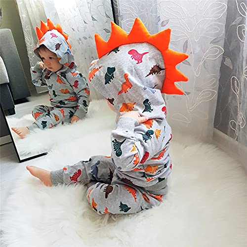 Toddler Infant Baby Boy Clothes Colored Dinosaurs Long Sleeve Hoodie Tops Sweatsuit Pants Outfit Set (18-24 Months) by 