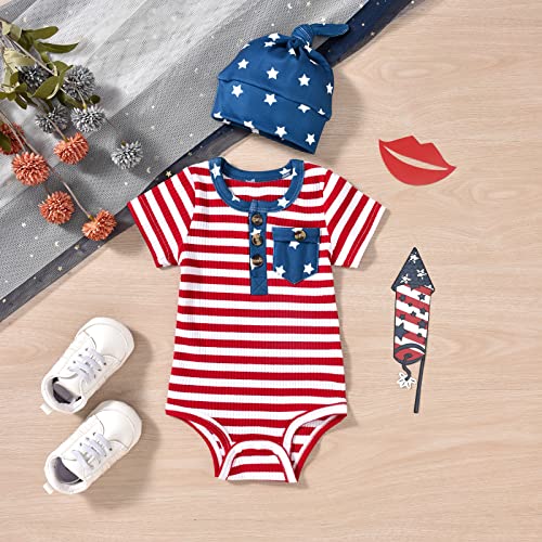Aalizzwell Newborn Baby Boys 4th of July Clothes 1st Independence Day Outfit American Flag Clothing NB USA Patriotic Stars Stripes from 