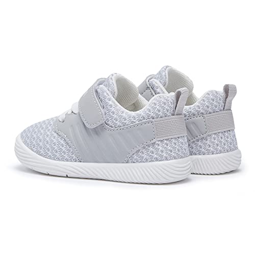 BMCiTYBM Baby Shoes Boy Girl Walking Shoes Breathable Sneakers Infant First Walker Shoes 6 9 12 18 24 Months Grey Size 12-18 Months Infant from 