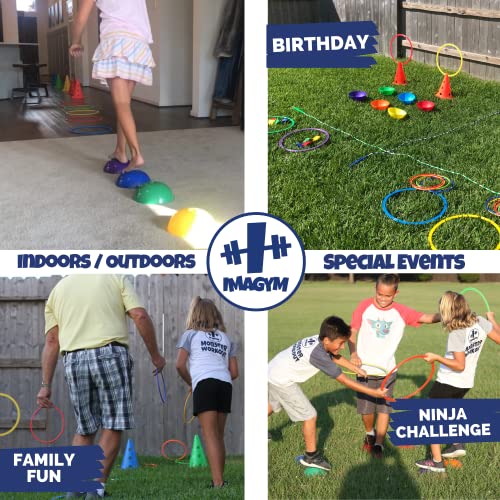Imagym Obstacle Course For Kids - Ninja Warrior Ring Toss - Bean Bag Toss - Stepping Stones for Kids, Carnival Games, Recess Toy - Indoor Play Equipment for Kids - Playground Toys, Jump Ropes for Kids from Imagym
