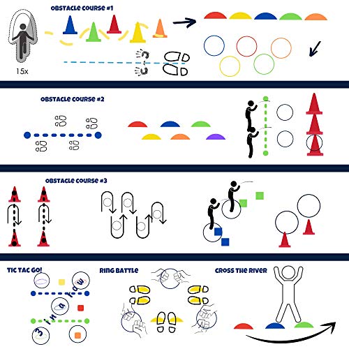 Imagym Obstacle Course For Kids - Ninja Warrior Ring Toss - Bean Bag Toss - Stepping Stones for Kids, Carnival Games, Recess Toy - Indoor Play Equipment for Kids - Playground Toys, Jump Ropes for Kids from Imagym