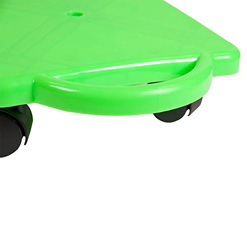 hand2mind Green Indoor Scooter Board with Safety Handles for Kids Ages 6-12, Plastic Floor Scooter Board with Rollers, Physical Education for Home, Homeschool Supplies (Pack of 1) by ETA hand2mind