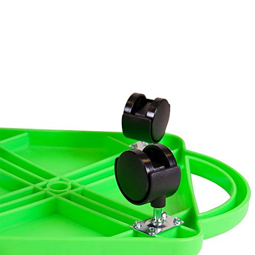 hand2mind Green Indoor Scooter Board with Safety Handles for Kids Ages 6-12, Plastic Floor Scooter Board with Rollers, Physical Education for Home, Homeschool Supplies (Pack of 1) by ETA hand2mind