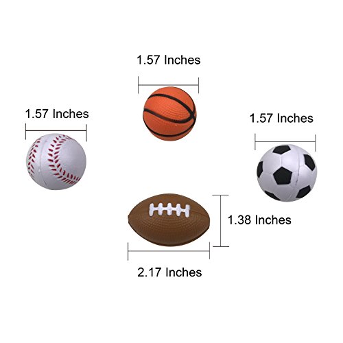 Shxstore Mini Foam Sports Ball for Kids, Mini Soccer Ball,Basketball, Football, Baseball 24 Counts from SHXSTORE