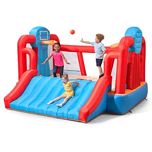 Step2 MAX Sports Full Court Basketball ân Slide Bouncer with Extra Heavy Duty Blower | Kids Inflatable Bounce House by Step2