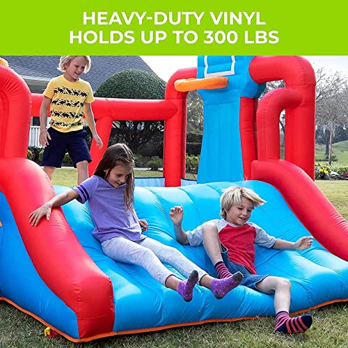 Step2 MAX Sports Full Court Basketball ân Slide Bouncer with Extra Heavy Duty Blower | Kids Inflatable Bounce House by Step2