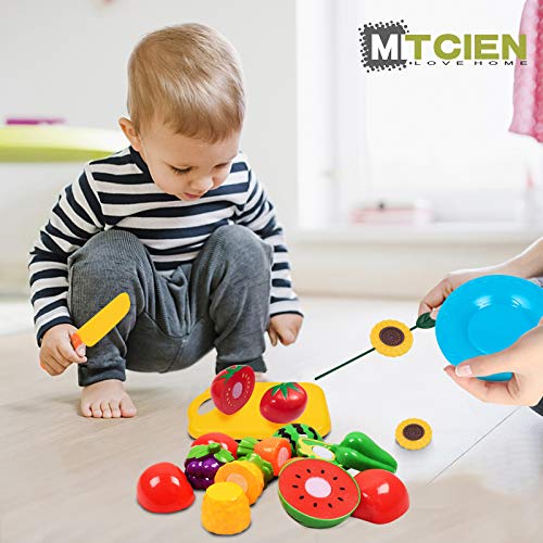 MITCIEN Camping Toys Play Set, Pretend Campfire, play food for kids with Oil Lantern, Pretend Fruits Vegetables Cutting, S'Mores, Indoor Outdoor Toys for Toddler by MITCIEN