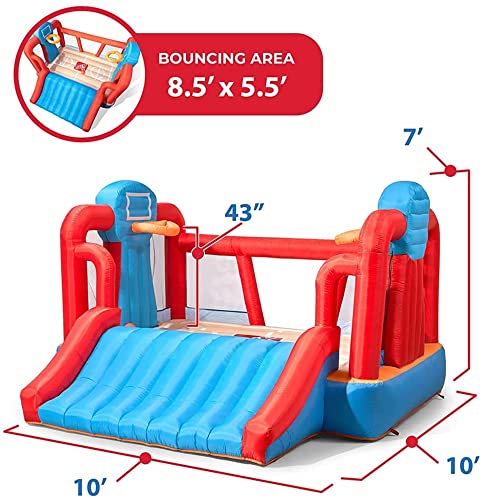 Step2 MAX Sports Full Court Basketball ân Slide Bouncer with Extra Heavy Duty Blower | Kids Inflatable Bounce House by Step2