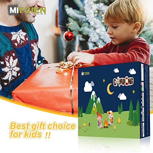 MITCIEN Camping Toys Play Set, Pretend Campfire, play food for kids with Oil Lantern, Pretend Fruits Vegetables Cutting, S'Mores, Indoor Outdoor Toys for Toddler by MITCIEN