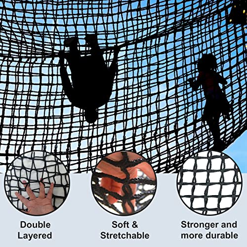 9.8 X 14.8FT Kids Playground Play Safety Net Outdoor Climbing Cargo Net Playground Sets Double Layers Backyard Net for Playground by My Story
