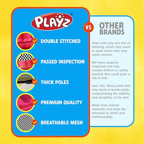 Playz Ball Pit, Play Tent and Tunnels for Kids, Gift for Toddler Boys & Girls, Best Birthday Gift for 1 2 3 4 5 Year old, Pop Up Baby Play Toy, Indoor & Outdoor Use as Portable Play Center Storage Bag by Playz