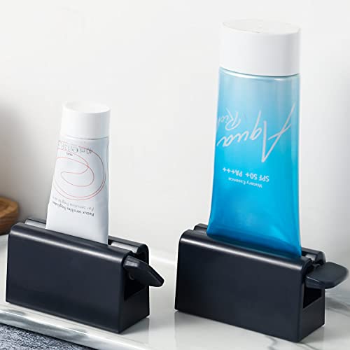 CORNERIA 2pcs Toothpaste Tube Squeezer Plus with Long Size 2.8IN - Premium ABS Plastic & Silicone pad Toothpaste Squeezer Rollers Even Tube Cosmetics, Tube Ketchup etc by CORNERIA