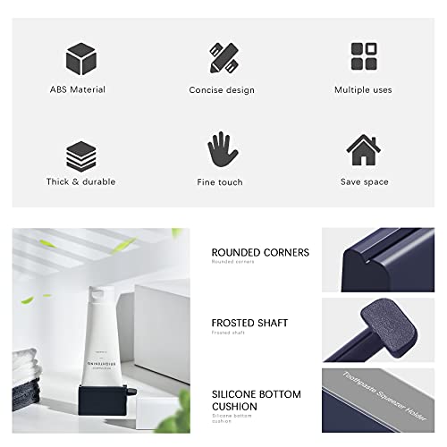 CORNERIA 2pcs Toothpaste Tube Squeezer Plus with Long Size 2.8IN - Premium ABS Plastic & Silicone pad Toothpaste Squeezer Rollers Even Tube Cosmetics, Tube Ketchup etc by CORNERIA