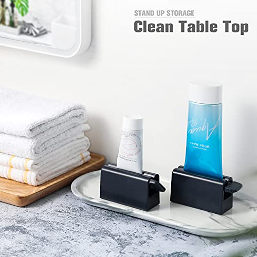 CORNERIA 2pcs Toothpaste Tube Squeezer Plus with Long Size 2.8IN - Premium ABS Plastic & Silicone pad Toothpaste Squeezer Rollers Even Tube Cosmetics, Tube Ketchup etc by CORNERIA