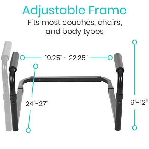 Vive Stand Assist - Mobility Standing Aid Rail for Couch, Chair - Assistance Handle for Patients, Elderly, Seniors and Disabled - Safety Grab Bar for Sitting, Sofa, Home - Adjustable, Portable Device by Vive Health