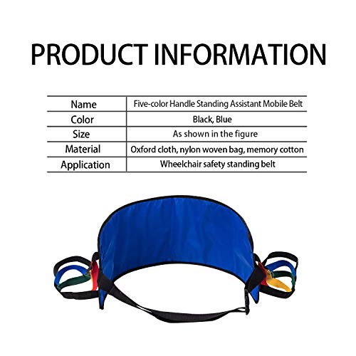 Kangwell Patient Lift Belt Assistance Belt with 5 Colors Handles(73Inch), Non-Slip Transfer Belt, for Medical Lifting Assistance, Gait Belts for Physical Therapy (Blue) from CQ