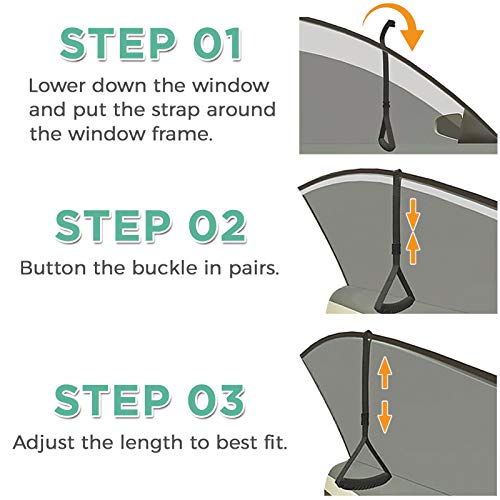 ZHEEYI Automotive Standing Aid Safety Grab Handle Adjustable Vehicle Support Strap Portable Nylon Car Assist Device Grip Handle for Elderly, Disability by ZHEEYI